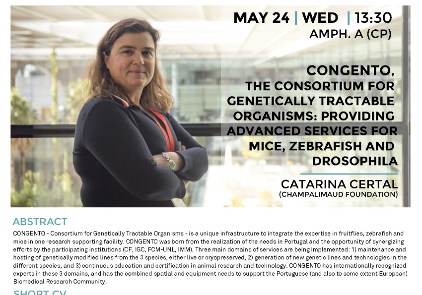 Generic representation of Congento,  the Consortium for  Genetically Tractable  Organisms: providing  advanced services for mice, zebrafish and  drosophila