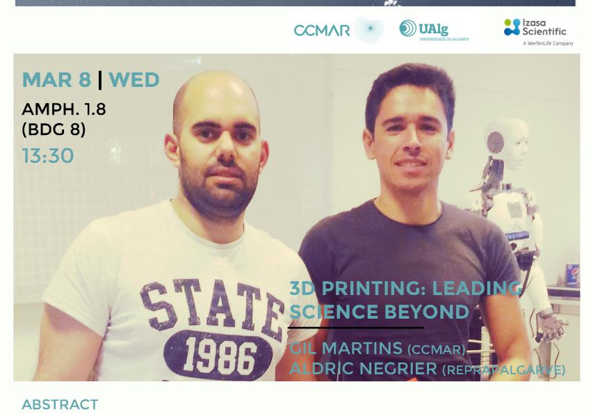 Generic representation of CCMAR Seminars by Izasa: 3D printing: leading science beyond