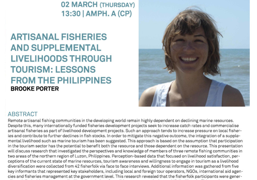 Generic representation of CCMAR Seminars by Izasa Scientific: Artisanal fisheries  and supplemental  livelihoods through  tourism: Lessons  from the Philippines