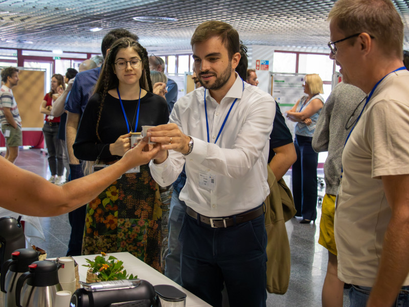 Lelde Hermane (QBI CCMAR), Simone Mattei (WP2 Leader, EMBL Heidelberg) and Timo Zimmermann (WP3 Leader, EMBL Heidelberg) during coffee break