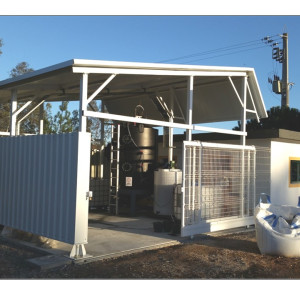 Estação Piloto para tratamento de água ácida de mina, localizada em Mina de São Domingos