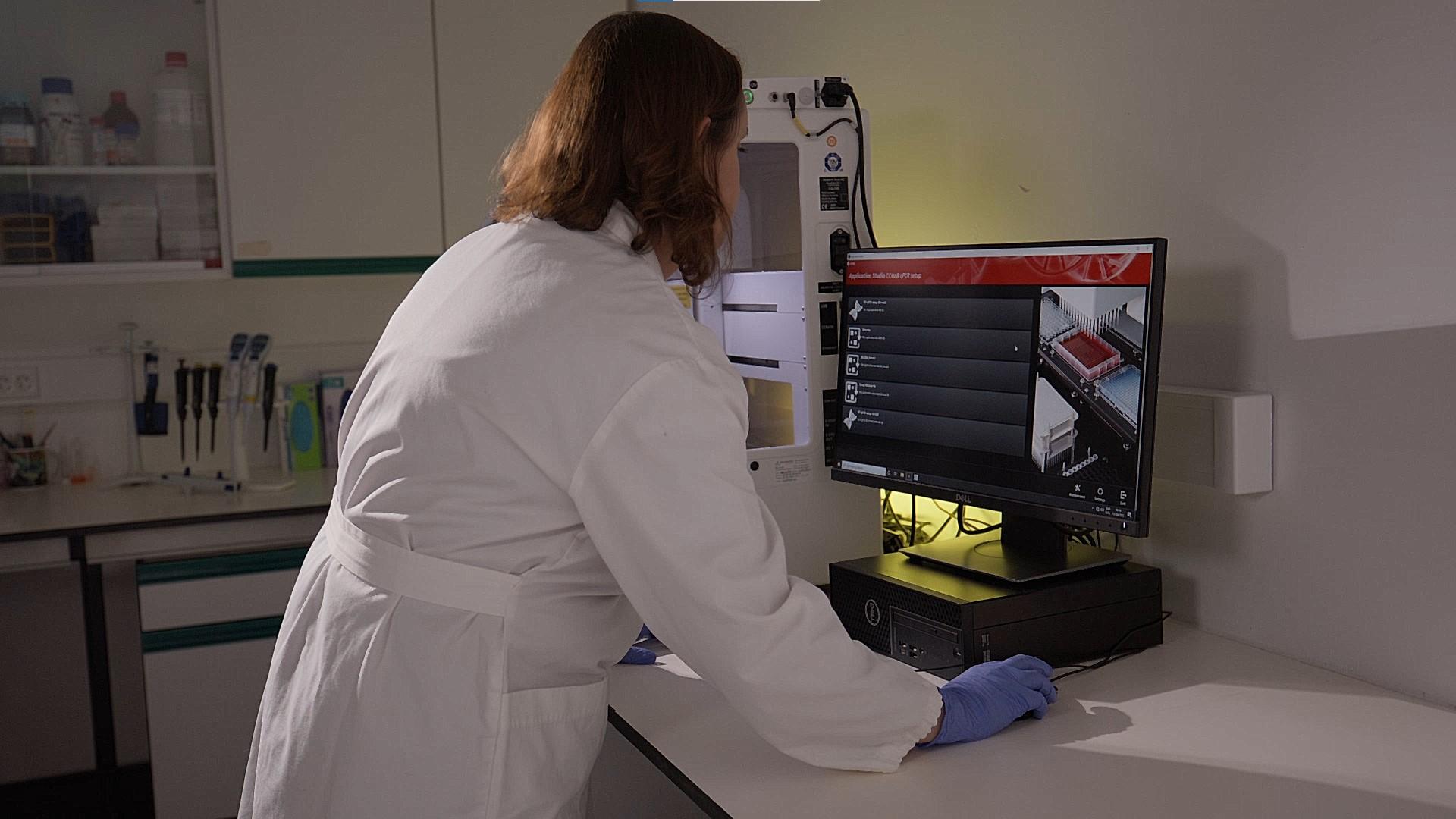 Researcher in a laboratory environment