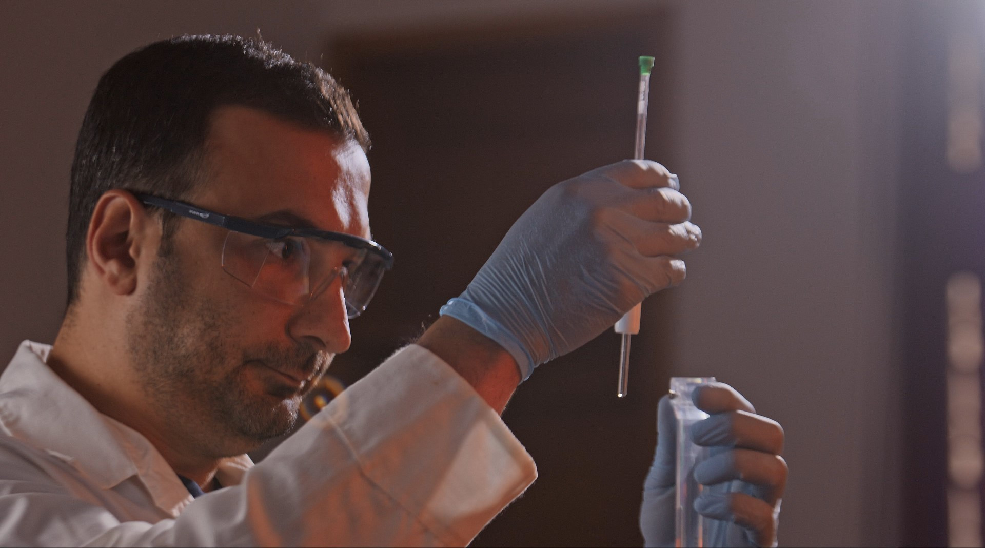 Researcher in a laboratory environment